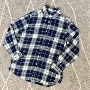 Club Room Blue and Green Flannel Plaid Button Down